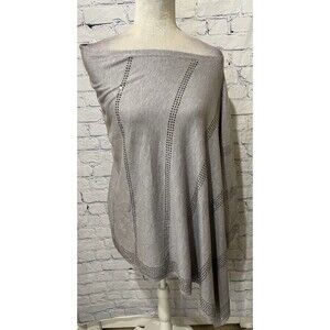 Liquid by Sioni Dressy Gray Poncho with Silver Studs Size L/XL
